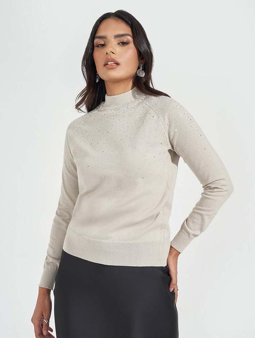 women self design long sleeve pullover - 21618134 - Standard Image - 0