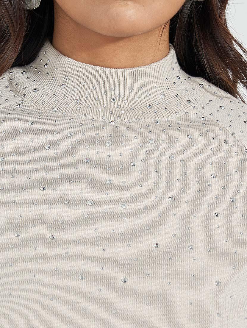 women self design long sleeve pullover - 21618134 - Standard Image - 3