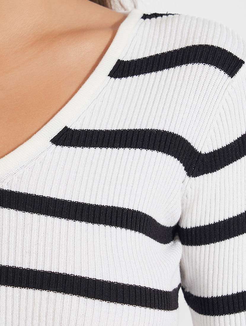 women white stripes pullover - 21618136 - Standard Image - 3