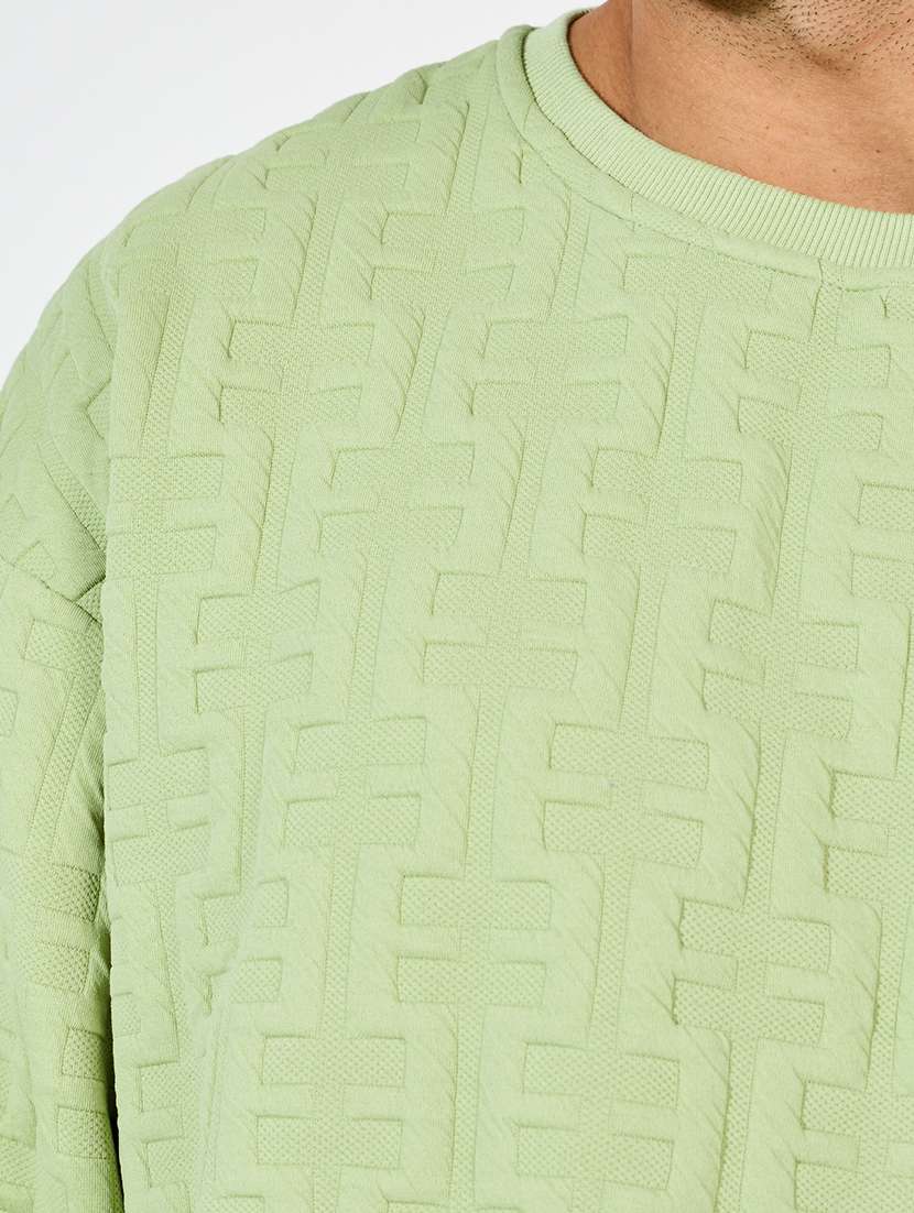 men self design round neck sweatshirt - 21618177 -  Standard Image - 3