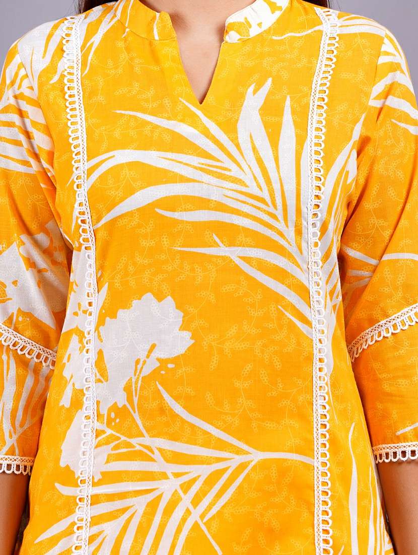 women yellow printed ethnic co-ord set - 21618335 - Standard Image - 5