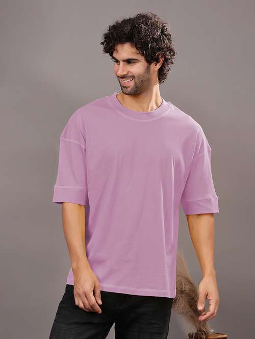 men solid short sleeve oversized t-shirt