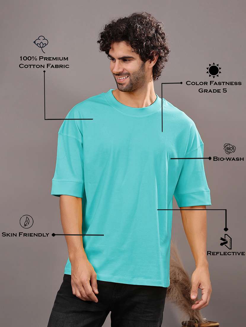 men solid short sleeve oversized t-shirt - 21618359 - Standard Image - 3