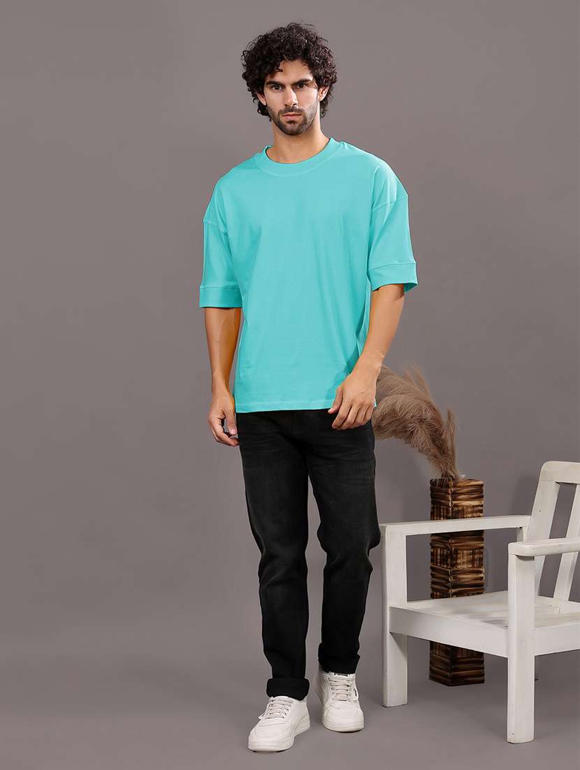 men solid short sleeve oversized t-shirt - 21618359 - Standard Image - 5