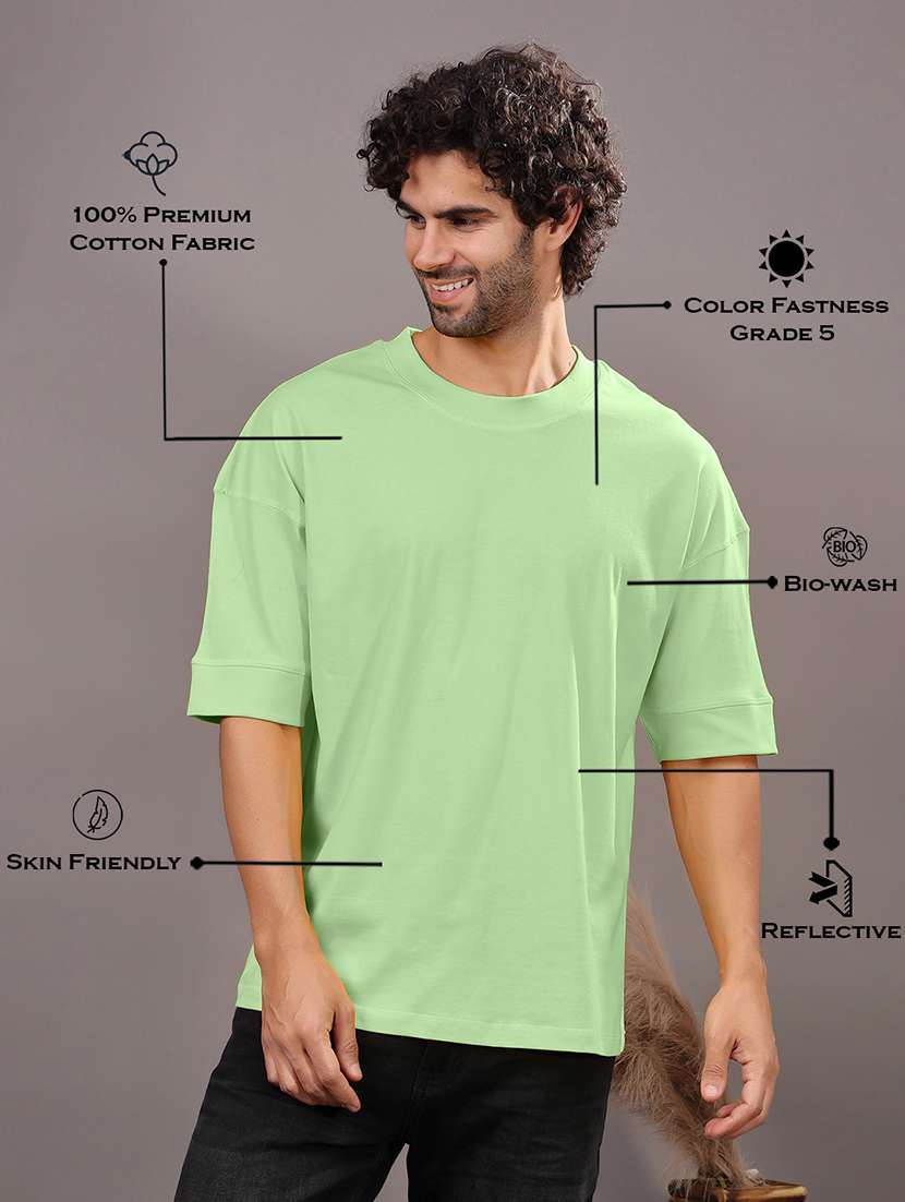 men solid short sleeve oversized t-shirt - 21618362 - Standard Image - 3