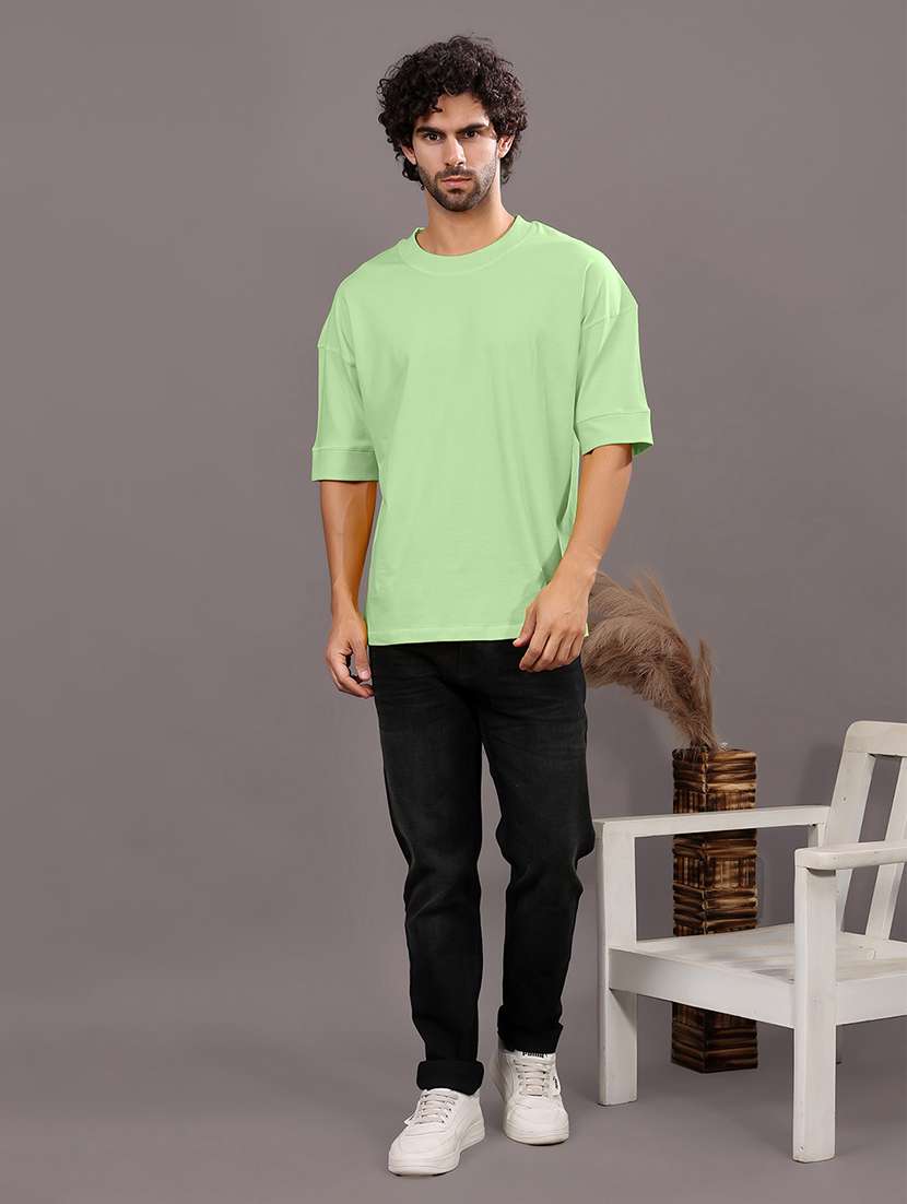 men solid short sleeve oversized t-shirt - 21618362 - Standard Image - 5