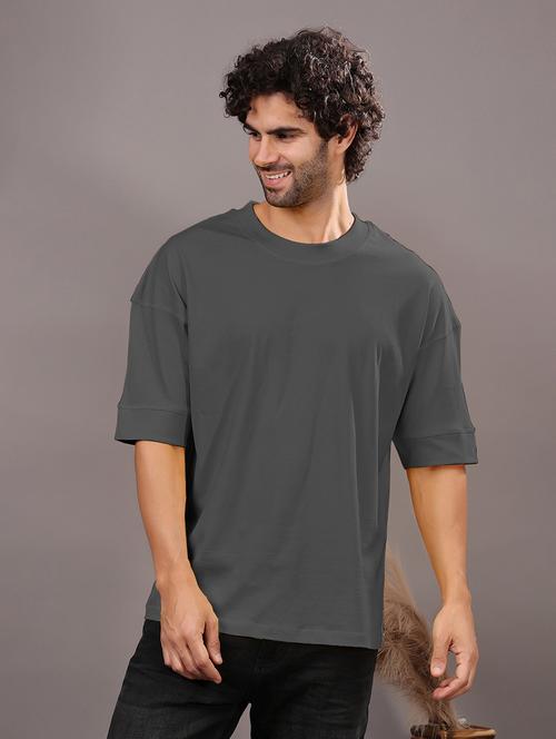 men solid short sleeve oversized t-shirt - 21618364 - Standard Image - 0