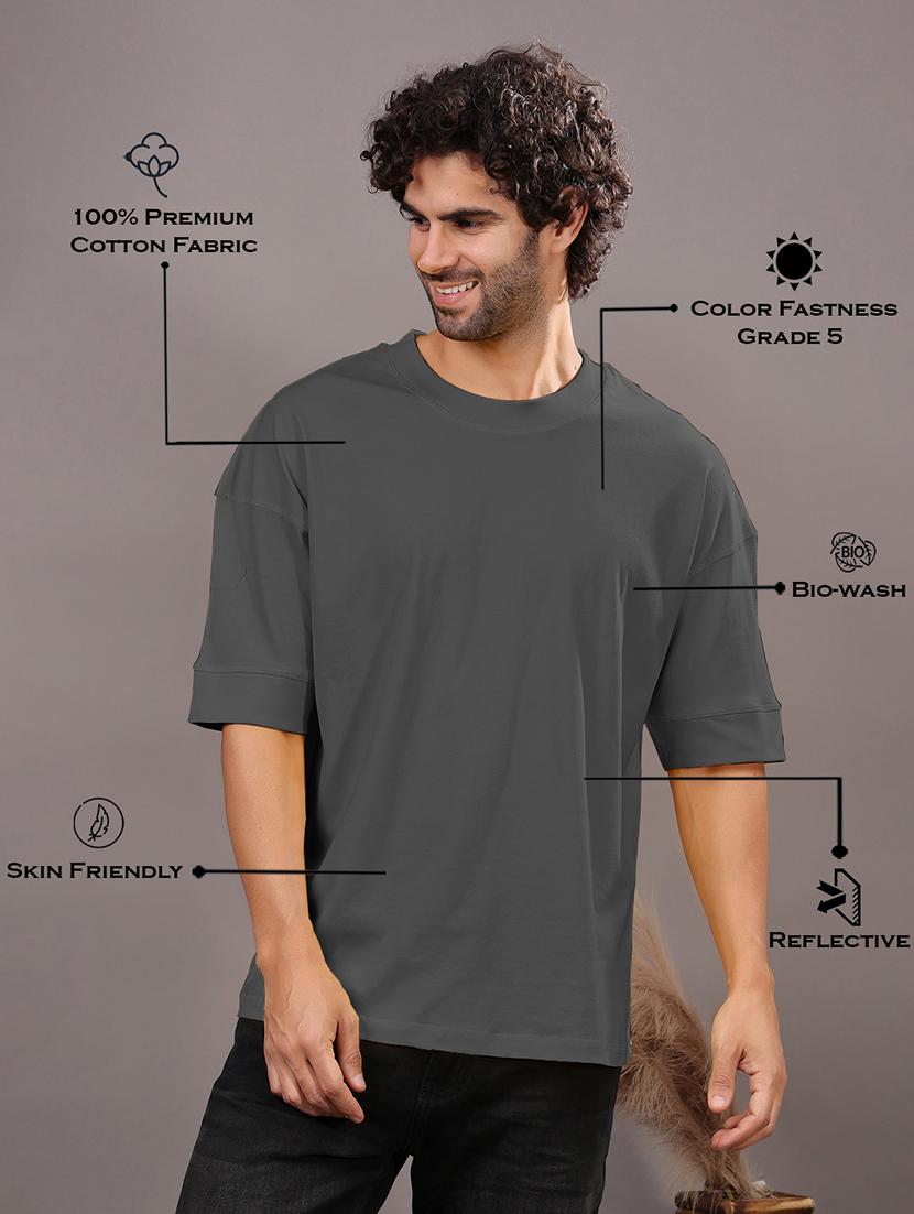 men solid short sleeve oversized t-shirt - 21618364 - Standard Image - 3