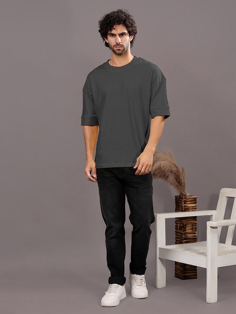 men solid short sleeve oversized t-shirt - 21618364 - Standard Image - 5