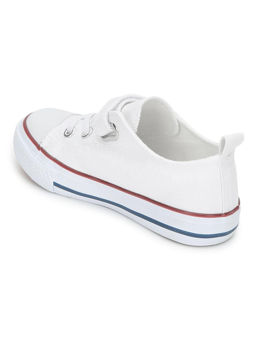 unisex solid lace up canvas sneakers - 21618502 - Standard Image - 3