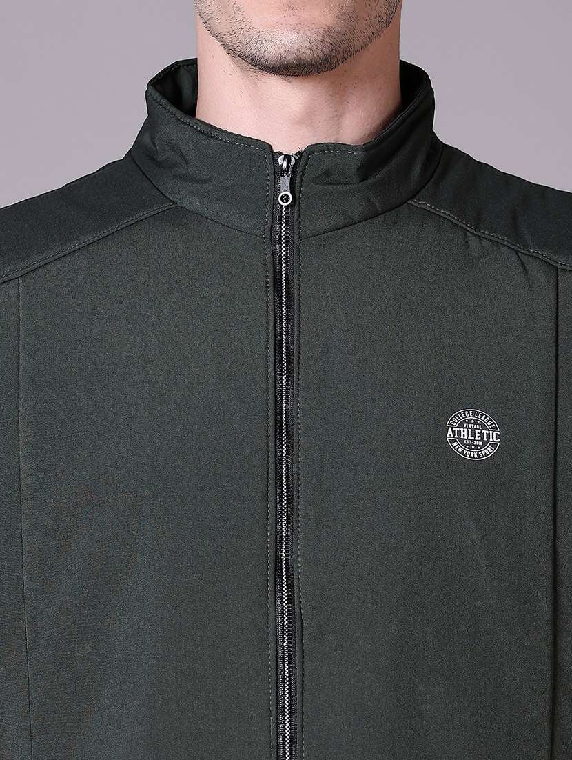 men solid sleeveless bomber jacket - 21618667 -  Standard Image - 5