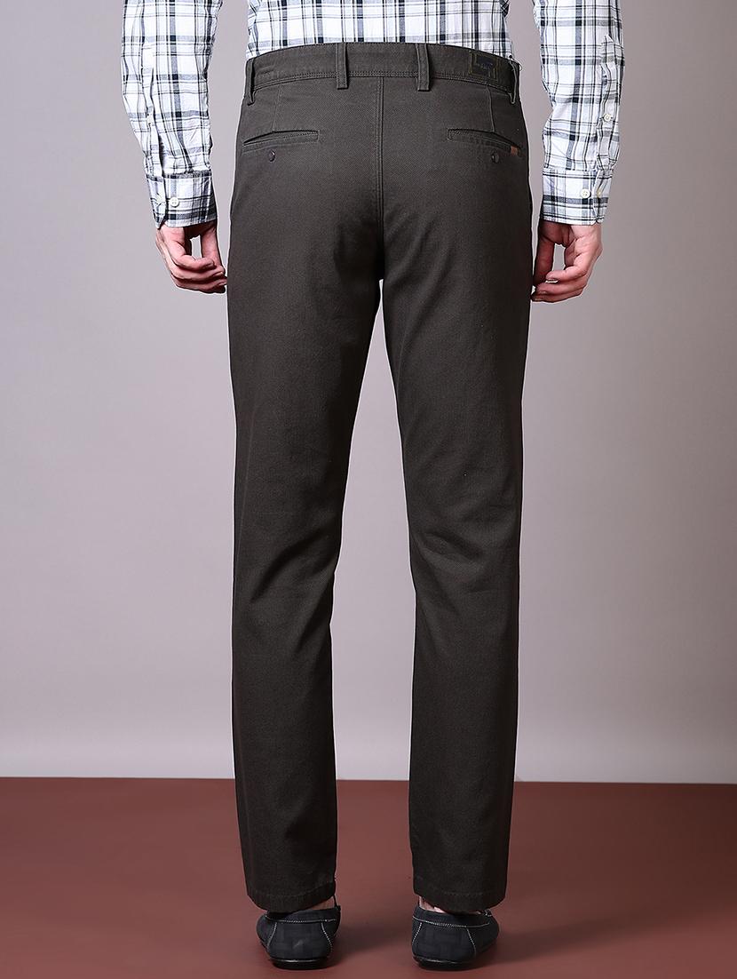 men solid mid rise chinos trouser - 21618702 - Standard Image - 3