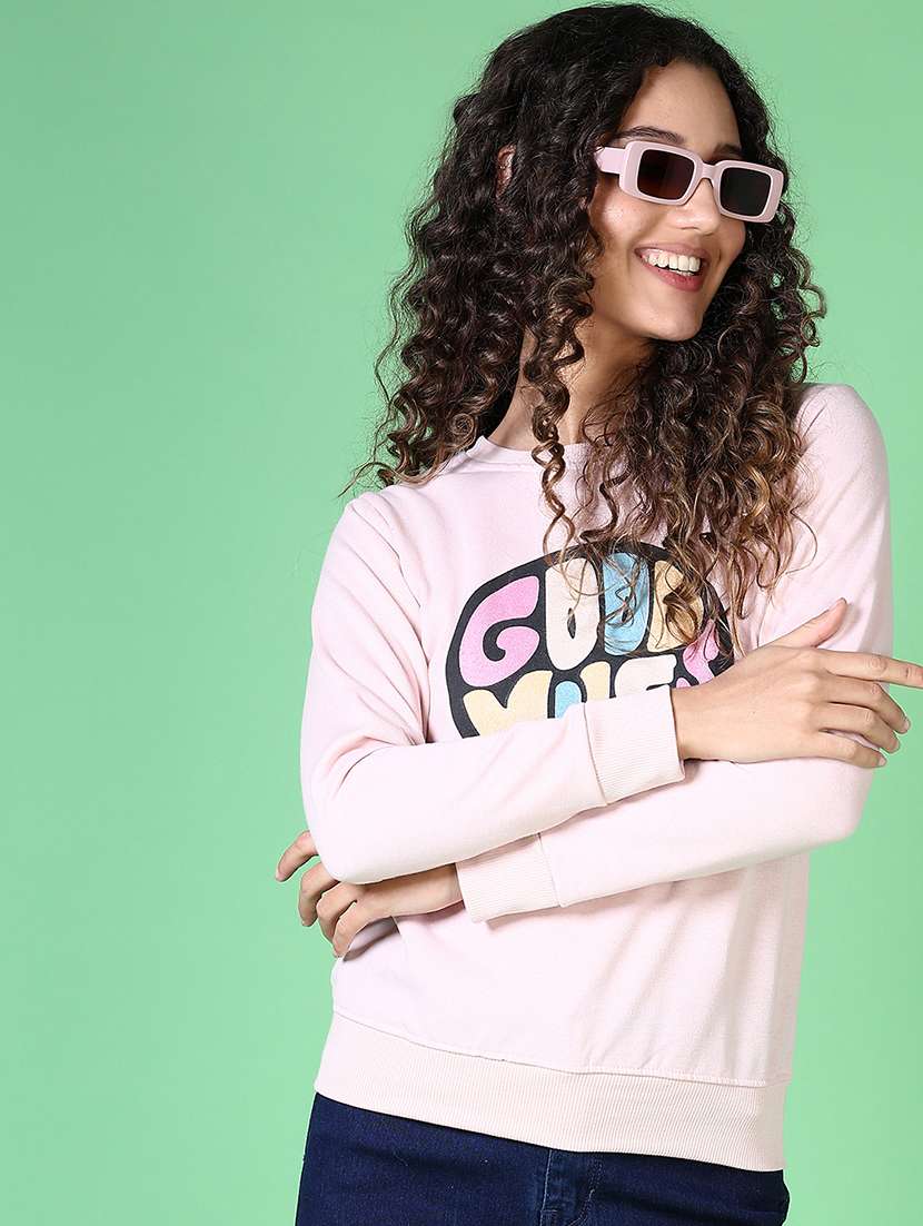 women front print long sleeve sweatshirt - 21618742 -  Standard Image - 3