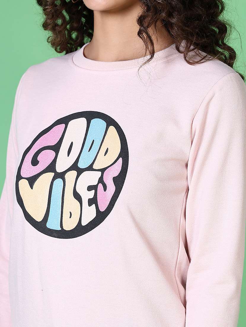 women front print long sleeve sweatshirt - 21618742 -  Standard Image - 5