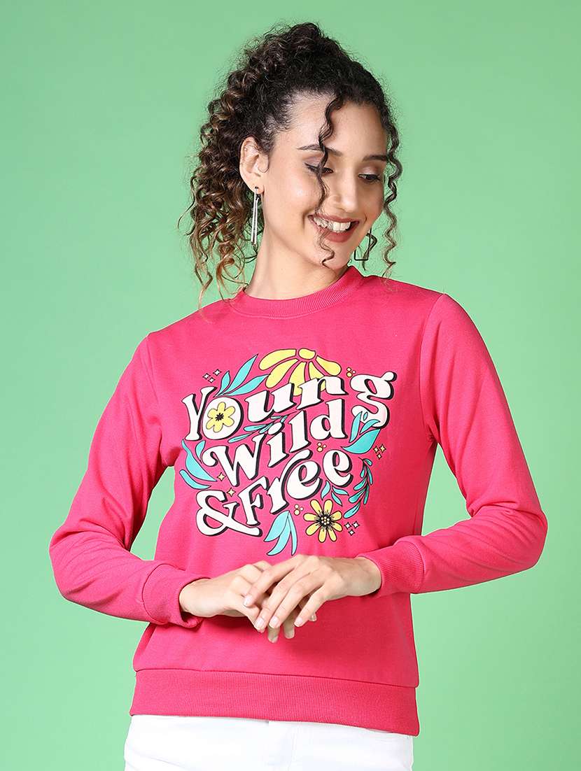 women front print long sleeve sweatshirt - 21618755 -  Zoom Image - 0
