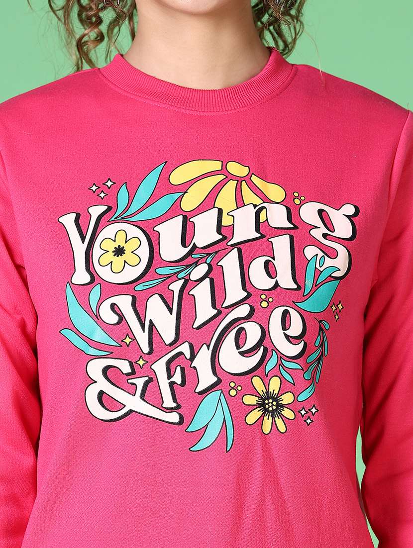women front print long sleeve sweatshirt - 21618755 -  Standard Image - 5