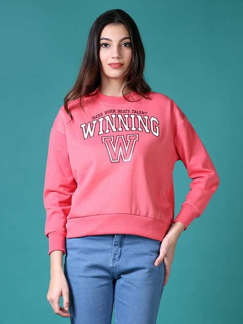 women front print long sleeve sweatshirt - 21618756 -  Standard Image - 0