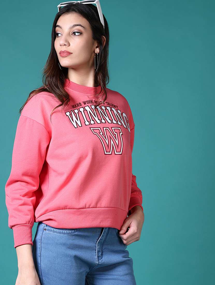 women front print long sleeve sweatshirt - 21618756 -  Standard Image - 3