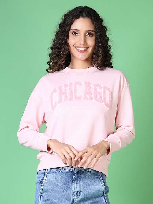 women chest print long sleeve sweatshirt - 21618757 -  Standard Image - 0