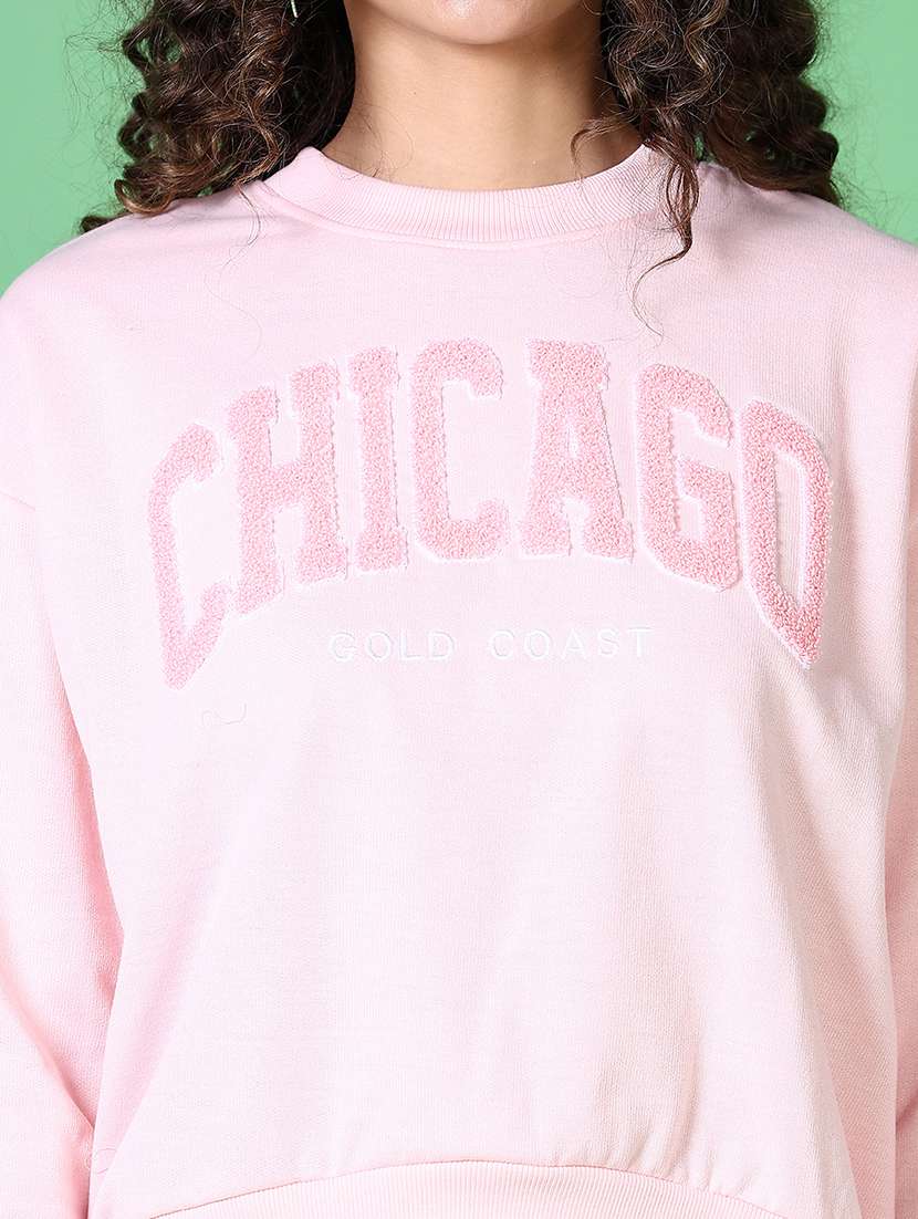 women chest print long sleeve sweatshirt - 21618757 -  Standard Image - 5