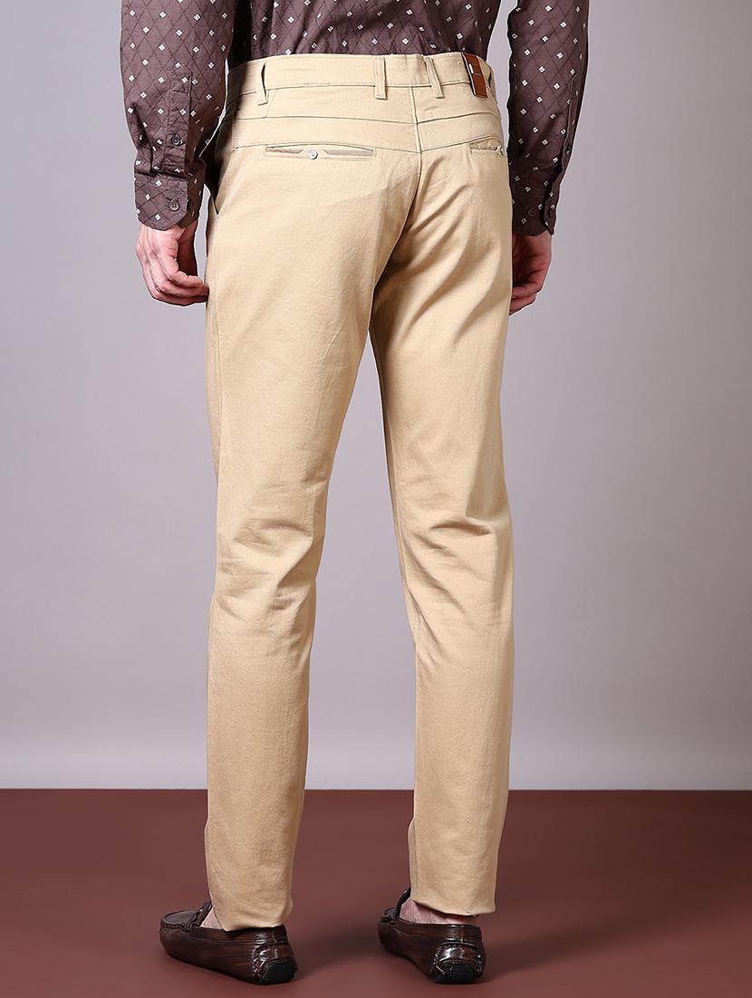 men solid mid rise chinos trouser - 21618781 - Standard Image - 3