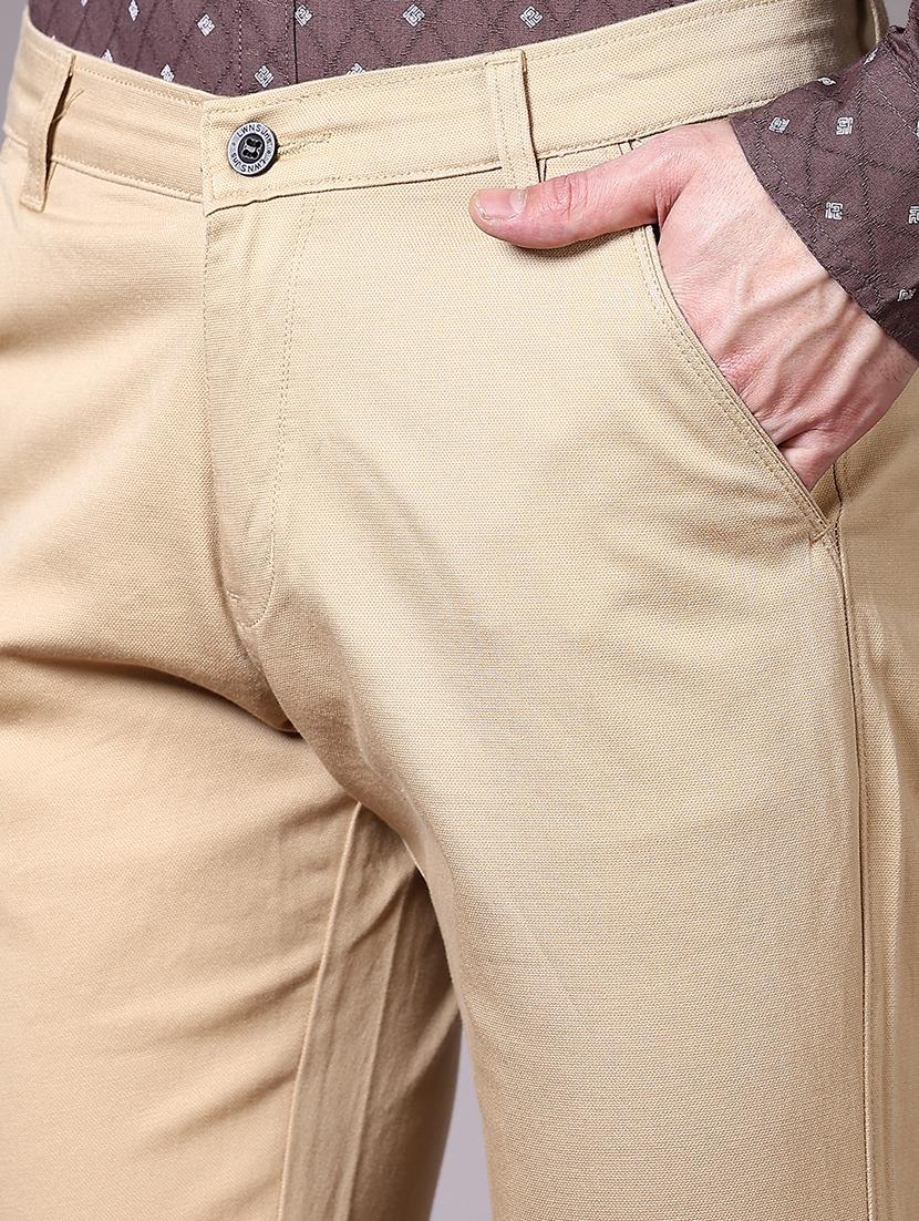 men solid mid rise chinos trouser - 21618781 - Standard Image - 5