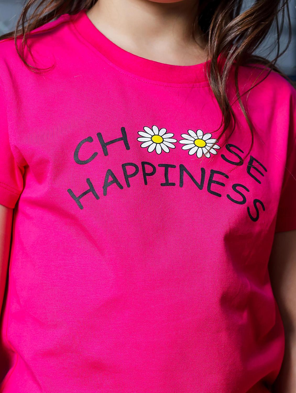 girls round neck printed short sleeves t-shirt - 21618873 - Standard Image - 5