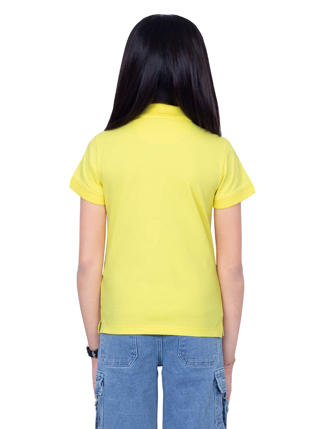 girls solid short sleeves polo t-shirt - 21618877 - Standard Image - 3