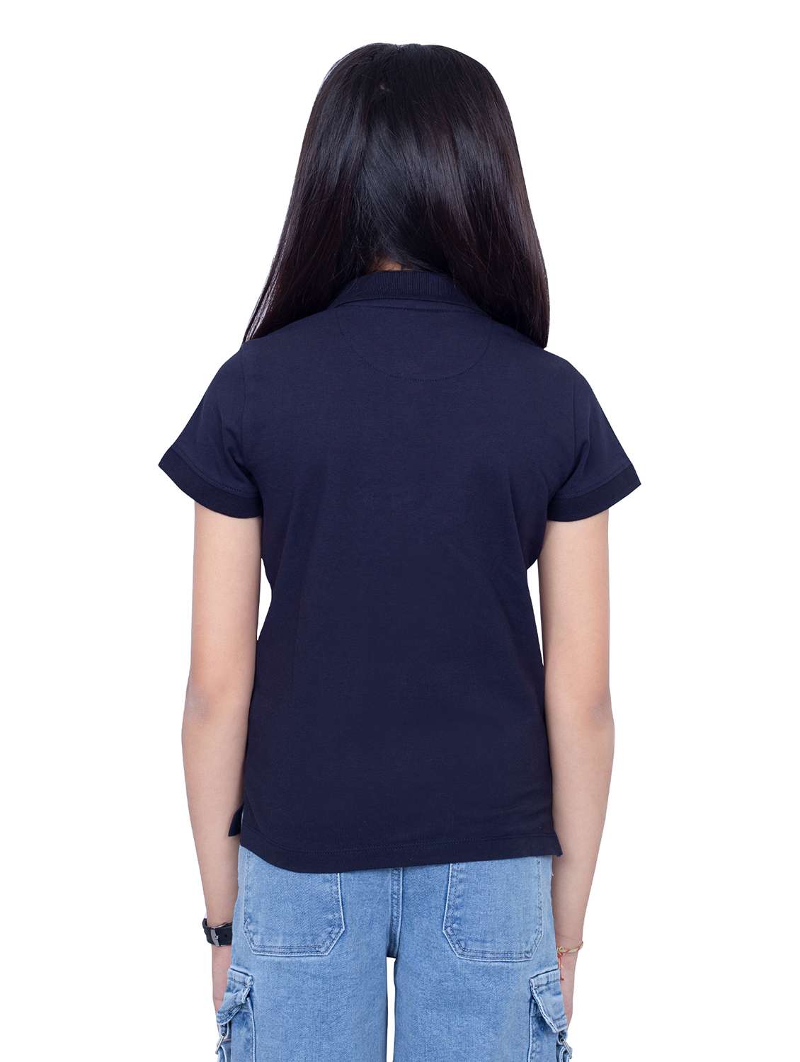 girls solid short sleeves polo t-shirt - 21618879 -  Standard Image - 3