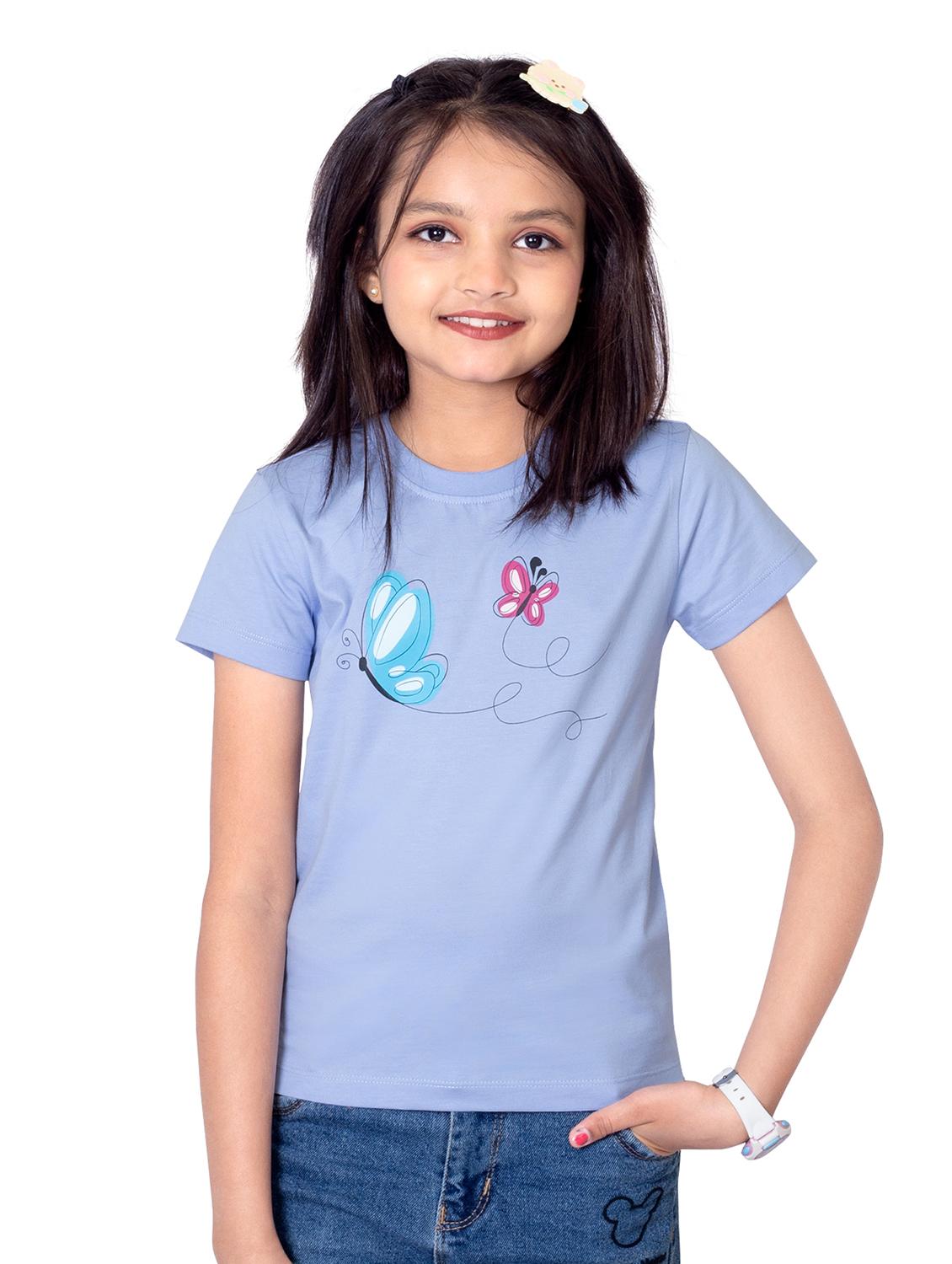 girls round neck printed short sleeves t-shirt - 21618880 - Zoom Image - 0