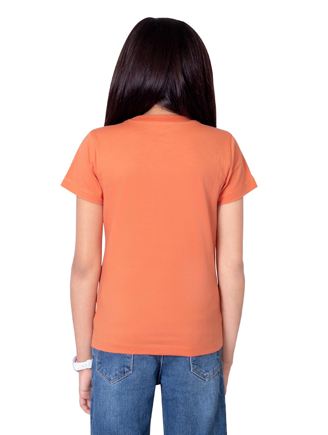 girls round neck printed short sleeves t-shirt - 21618881 - Standard Image - 3