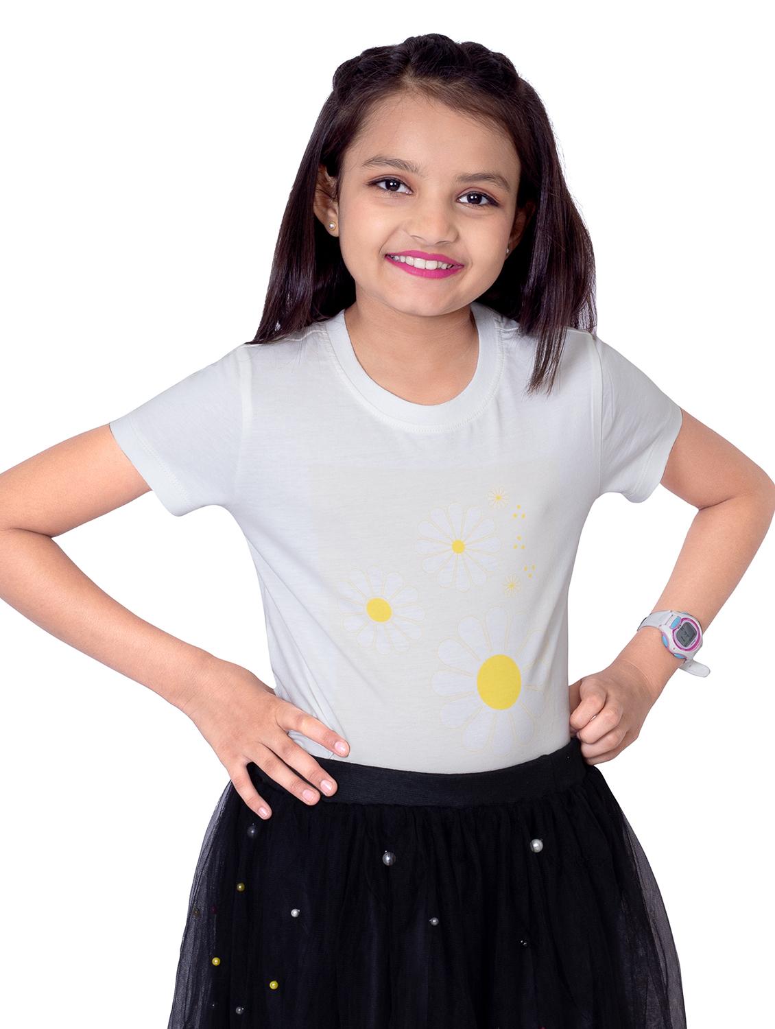 girls round neck printed short sleeves t-shirt - 21618886 -  Zoom Image - 0