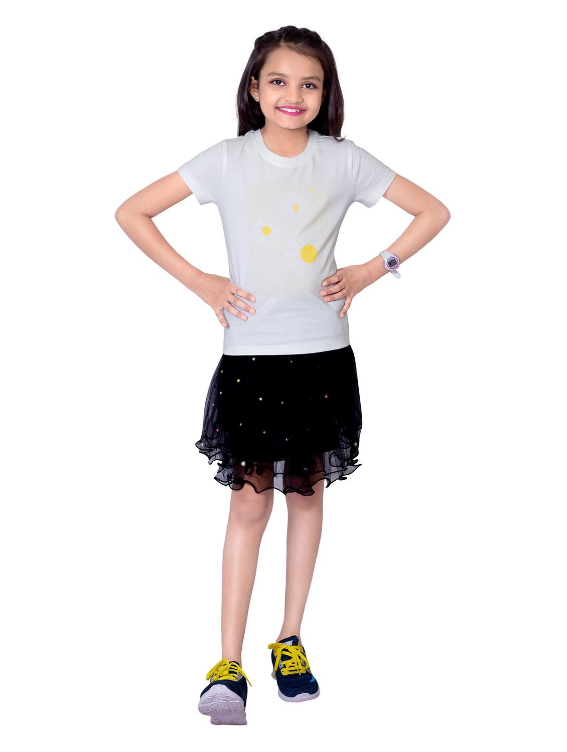 girls round neck printed short sleeves t-shirt - 21618886 - Standard Image - 3