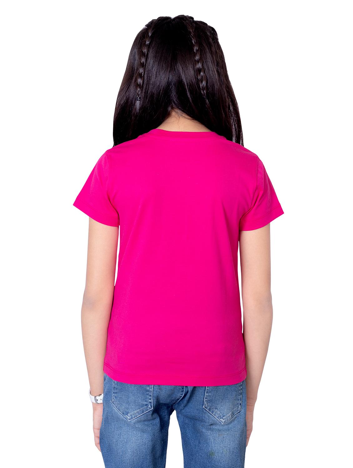 girls round neck printed short sleeves t-shirt - 21618888 - Standard Image - 3