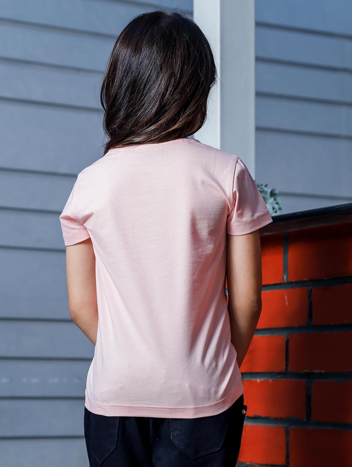 girls round neck printed short sleeves t-shirt - 21618891 - Standard Image - 3