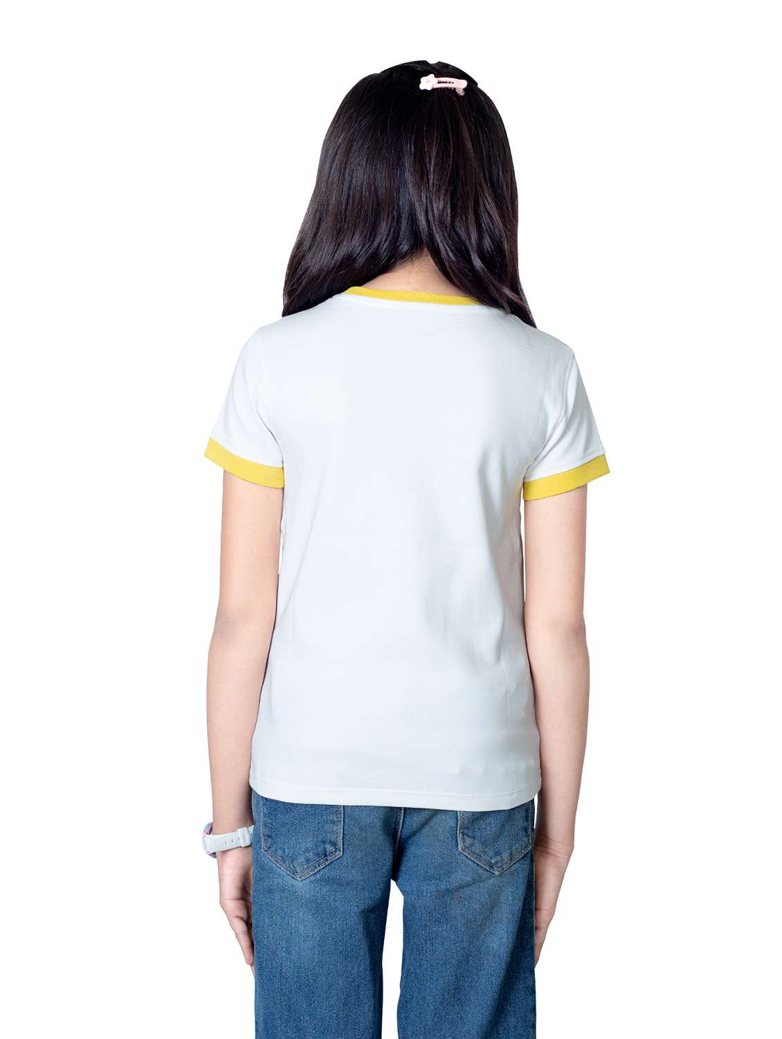 girls round neck printed short sleeves t-shirt - 21618894 -  Standard Image - 3