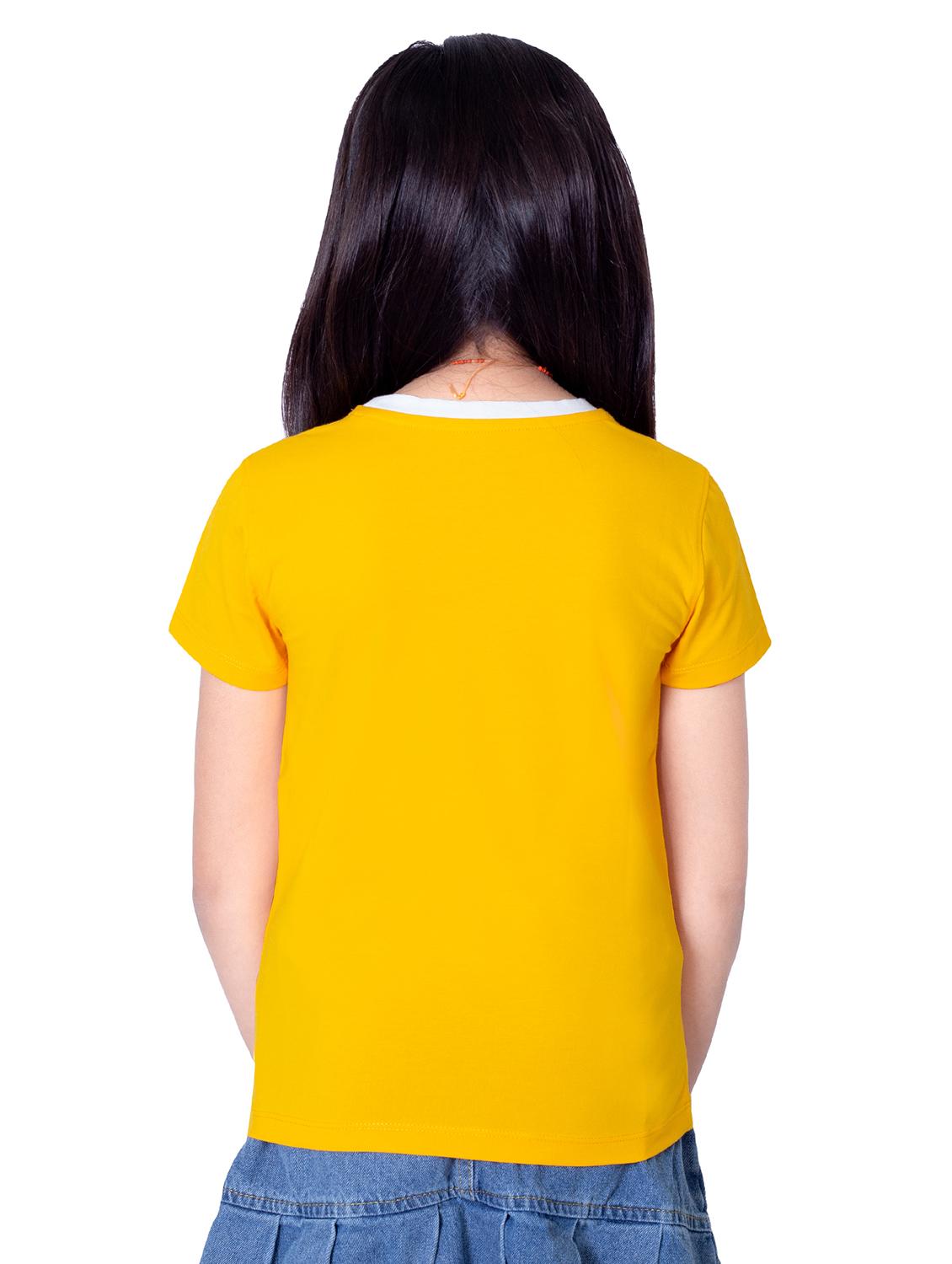 girls round neck printed short sleeves t-shirt - 21618897 - Standard Image - 3