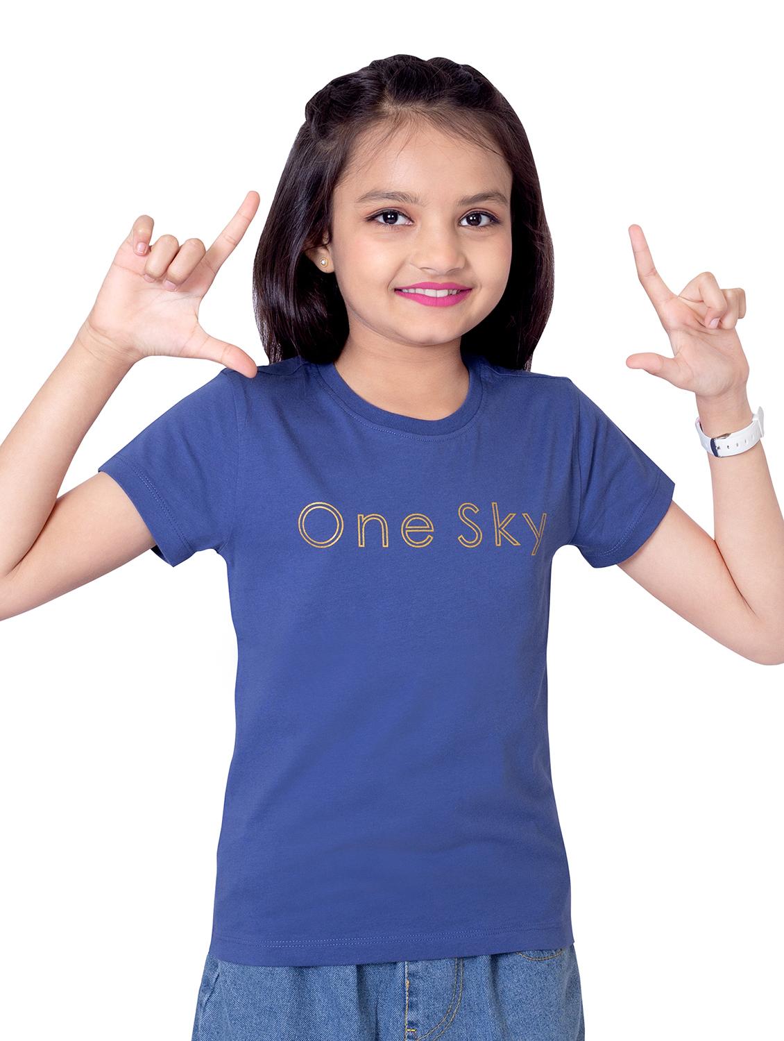 girls round neck printed short sleeves t-shirt - 21618898 - Zoom Image - 0