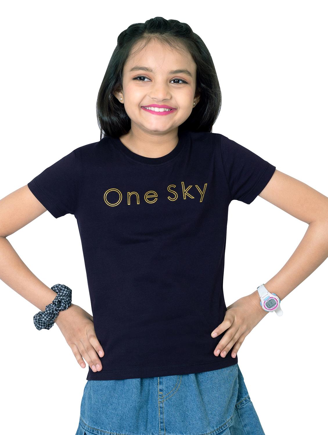 girls round neck printed short sleeves t-shirt - 21618899 - Zoom Image - 0