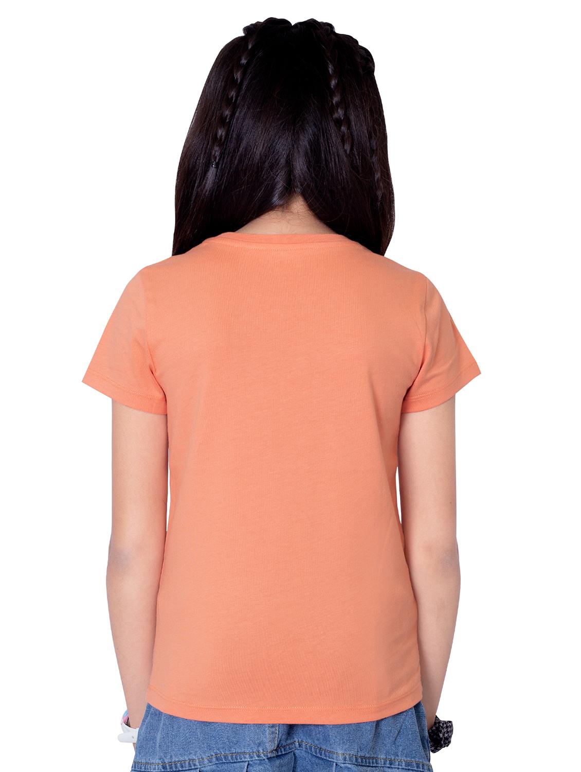 girls round neck printed short sleeves t-shirt - 21618901 - Standard Image - 3