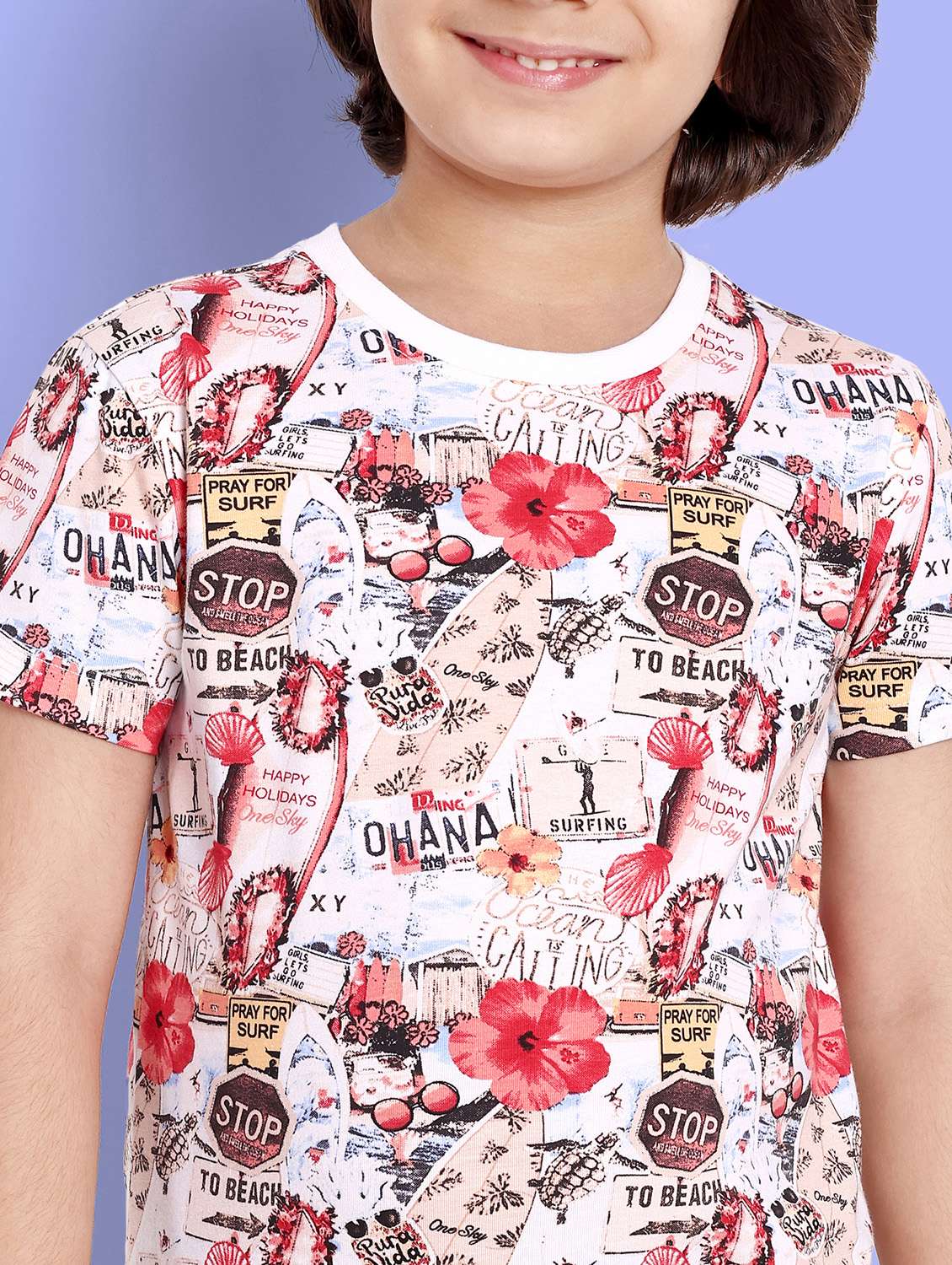 boys round neck printed short sleeves t-shirt - 21618905 -  Standard Image - 5