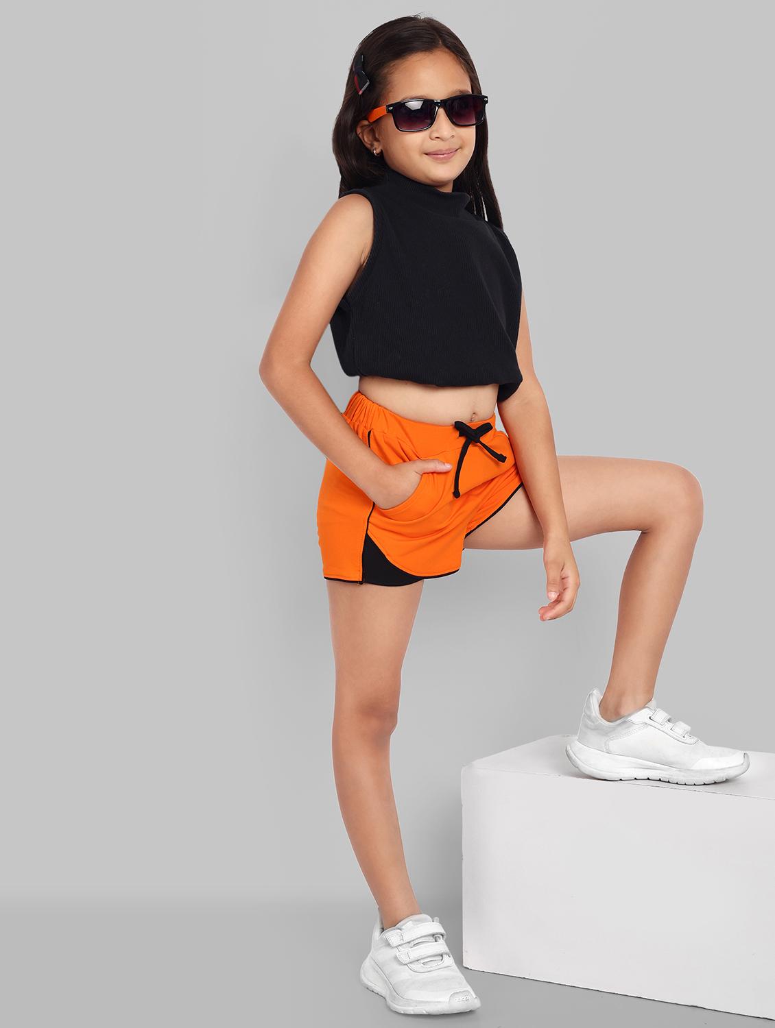 girls color block shorts - 21619275 - Standard Image - 3