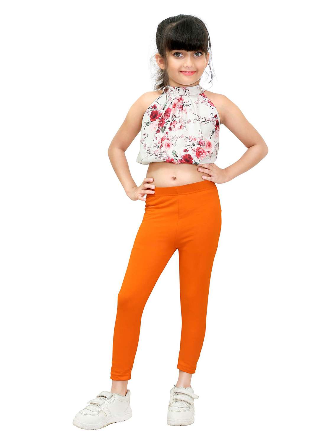 girls solid high rise legging - 21619825 - Standard Image - 3