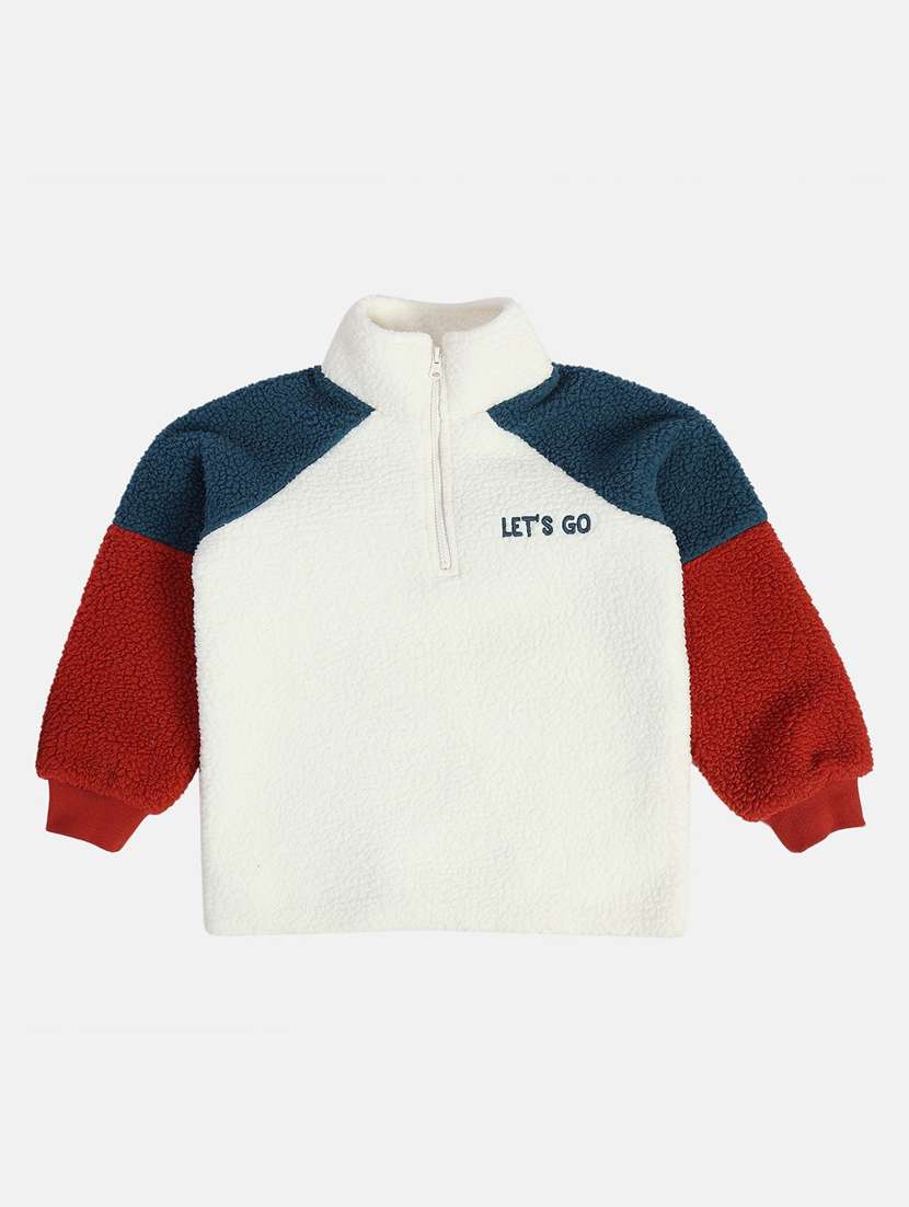 boys color block long sleeves sweatshirt