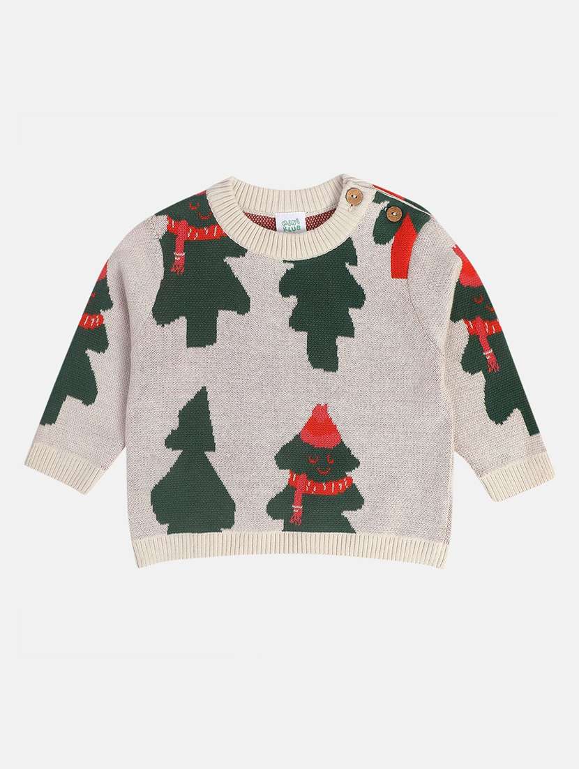 boys printed round neck sweater - 21620241 -  Zoom Image - 0