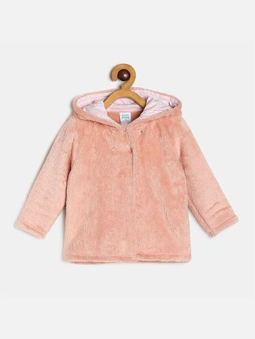 girls solid hooded jacket - 21620257 - Standard Image - 0