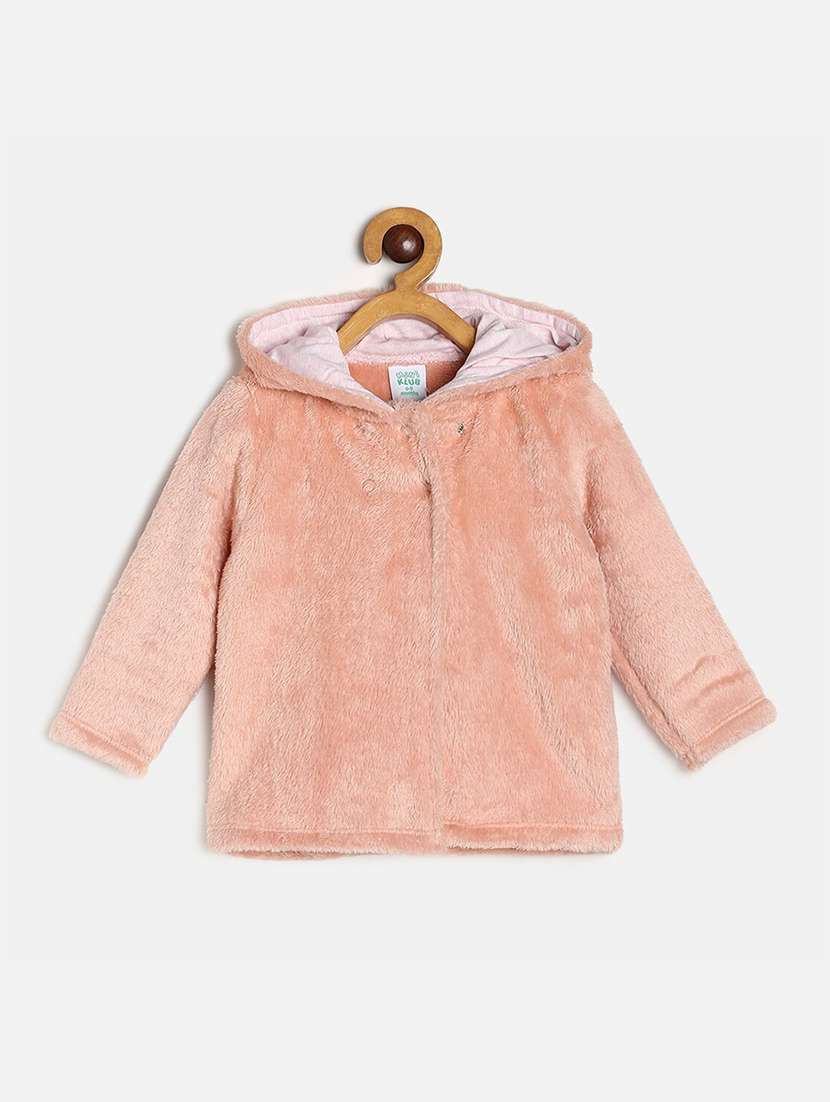 girls solid hooded jacket - 21620257 - Zoom Image - 0