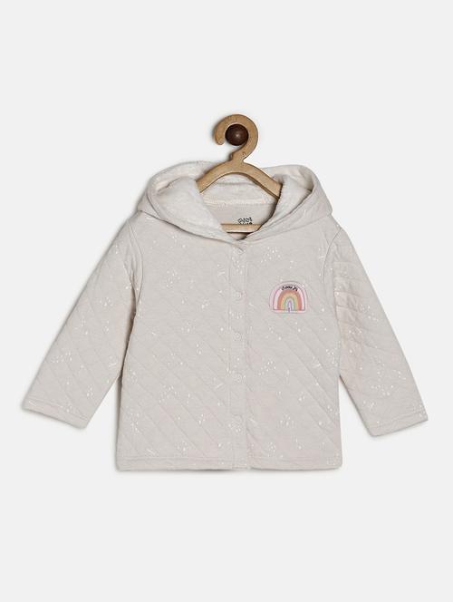 girls printed hooded quilted jacket - 21620262 - Standard Image - 0