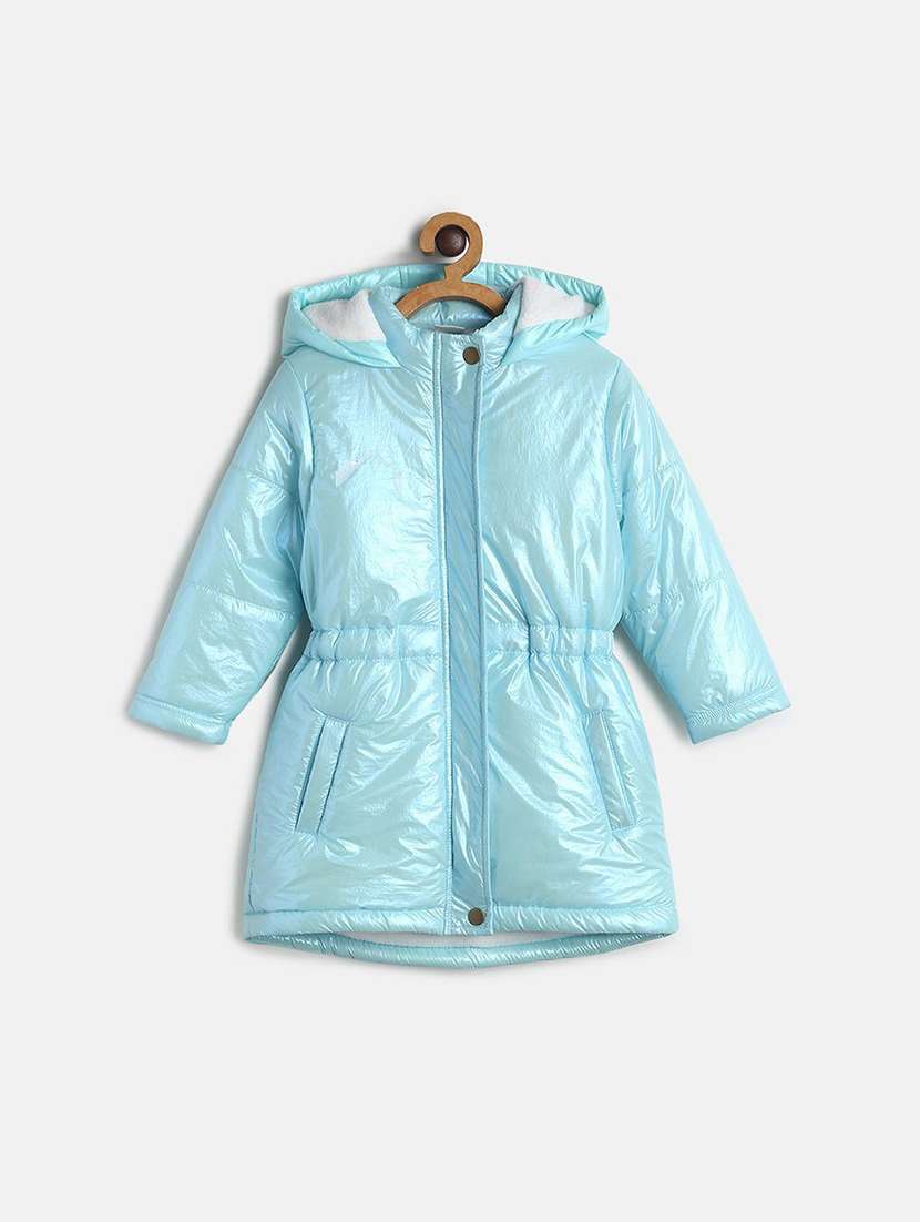 girls solid hooded jacket - 21620274 - Zoom Image - 0