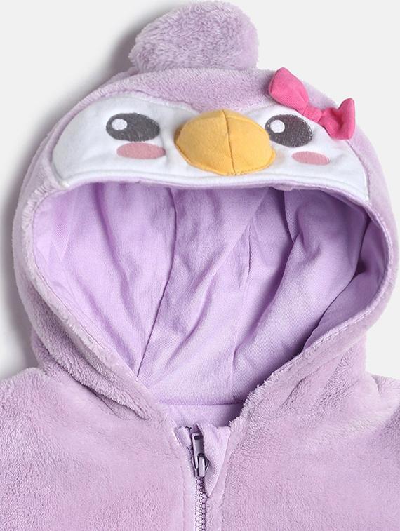 girls solid detailed hooded jacket - 21620278 - Standard Image - 3